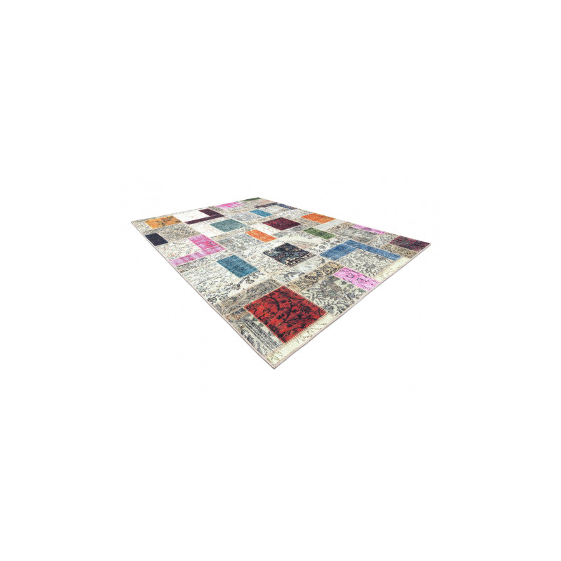 Dywan ANTIKA 109 tek, nowoczesny patchwork, grecki do prania - beż / szary 160x220cm