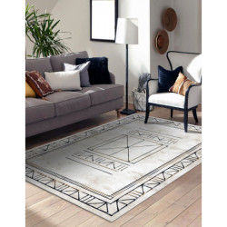 Dywan ANTIKA 125 tek, nowoczesny ramka, grecki do prania - beż / szary 80x150cm Dywan ANTIKA 125 tek, nowoczesny ramka, grecki do prania - beż / szary 80x150cm