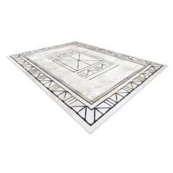 Dywan ANTIKA 125 tek, nowoczesny ramka, grecki do prania - beż / szary 120x170cm