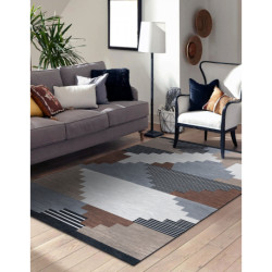 Dywan ANTIKA 126 tek, nowoczesny geometryczny do prania - beż / szary 80x150cm