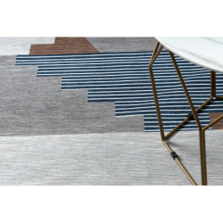 Dywan ANTIKA 124 tek, nowoczesny geometryczny do prania - beż / niebieski 80x150cm