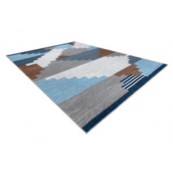 Dywan ANTIKA 124 tek, nowoczesny geometryczny do prania - beż / niebieski 120x170cm