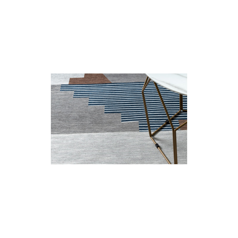 Dywan ANTIKA 124 tek, nowoczesny geometryczny do prania - beż / niebieski 120x170cm