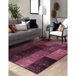 Dywan ANTIKA 127 tek, nowoczesny patchwork, grecki do prania - róż 160x220cm