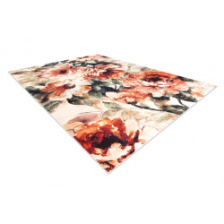 Dywan ANTIKA 24 tek, nowoczesny liście, kwiaty do prania - terakota 160x220cm