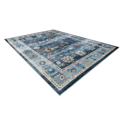 Dywan ANTIKA 51 tek, nowoczesny aztecki, do prania - szary / niebieski 120x170cm