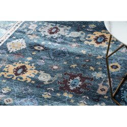 Dywan ANTIKA 51 tek, nowoczesny aztecki, do prania - szary / niebieski 120x170cm