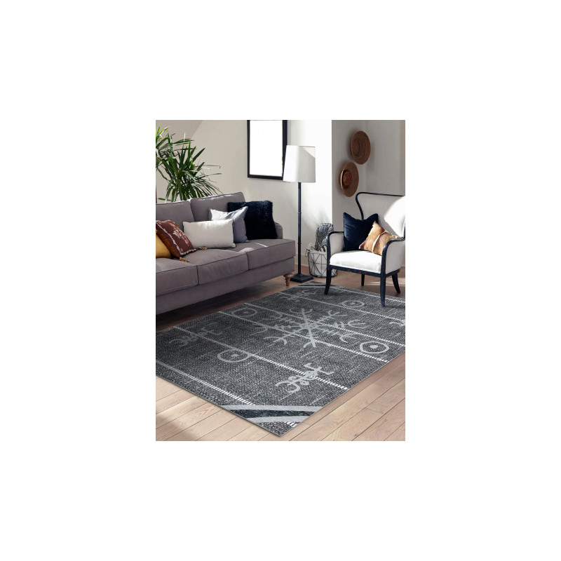 Dywan ANTIKA 118 tek, nowoczesny aztecki, do prania - szary 120x170cm Dywan ANTIKA 118 tek, nowoczesny aztecki, do prania - szary 120x170cm