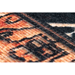 Dywan ANTIKA ancient chocolate, koło nowoczesny patchwork, grecki do prania - czarny / terakota koło 120cm