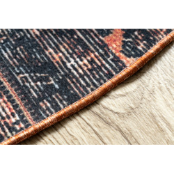 Dywan ANTIKA ancient chocolate, koło nowoczesny patchwork, grecki do prania - czarny / terakota koło 200cm Dywan ANTIKA ancient chocolate, koło nowoczesny patchwork, grecki do prania - czarny / terakota koło 200cm