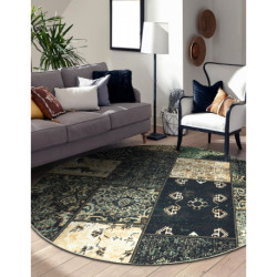 Dywan ANTIKA ancient olive, koło nowoczesny patchwork, grecki do prania - zielony koło 200cm Dywan ANTIKA ancient olive, koło nowoczesny patchwork, grecki do prania - zielony koło 200cm
