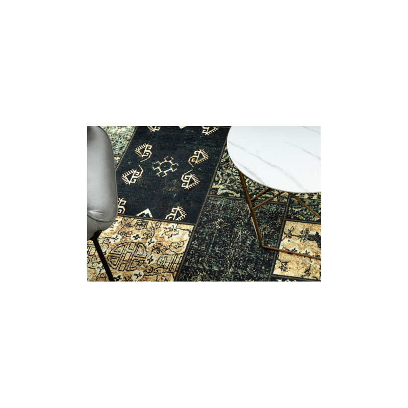Dywan ANTIKA ancient olive, koło nowoczesny patchwork, grecki do prania - zielony koło 200cm