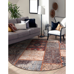 Dywan ANTIKA ancient rust, koło nowoczesny patchwork, grecki do prania - terakota koło 160cm Dywan ANTIKA ancient rust, koło nowoczesny patchwork, grecki do prania - terakota koło 160cm