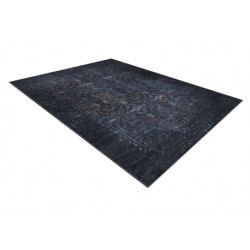 Dywan do prania ANDRE 1058 Ornament, vintage antypoślizgowy - czarny / niebieski 120x170cm