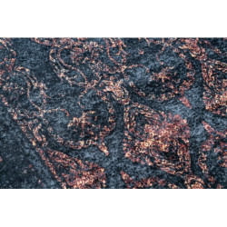 Dywan do prania ANDRE 1013 Ornament, vintage antypoślizgowy - czarny / terakota 80x150cm Dywan do prania ANDRE 1013 Ornament, vintage antypoślizgowy - czarny / terakota 80x150cm