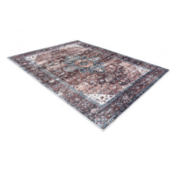 Dywan do prania ANDRE 1826 Ornament, vintage antypoślizgowy - brązowy / niebieski 120x170cm