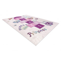 Dywan do prania BAMBINO 2285 Klasy, cyfry dla dzieci, antypoślizgowy - różowy 160x220cm