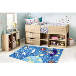 Dywan do prania BAMBINO 2265 Kosmos, rakieta dla dzieci, antypoślizgowy - niebieski 80x150cm Dywan do prania BAMBINO 2265 Kosmos, rakieta dla dzieci, antypoślizgowy - niebieski 80x150cm