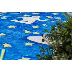 Dywan do prania BAMBINO 2265 Kosmos, rakieta dla dzieci, antypoślizgowy - niebieski 80x150cm Dywan do prania BAMBINO 2265 Kosmos, rakieta dla dzieci, antypoślizgowy - niebieski 80x150cm