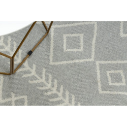 Dywan TWIN 23000 Boho, bawełna, dwustronny, romby Ekologiczny frędzle - szary / krem 100x200cm