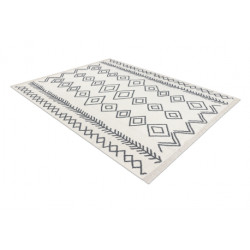 Dywan TWIN 23000 Boho, bawełna, dwustronny, romby Ekologiczny frędzle - antracyt / krem 100x200cm