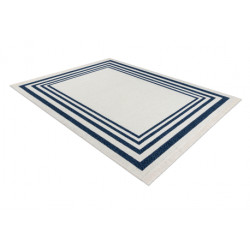 Dywan TWIN 22990 Ramka bawełna, dwustronny Ekologiczny frędzle - granat / krem 160x220cm