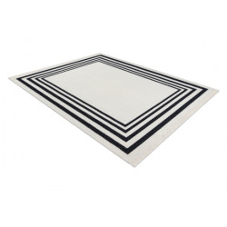 Dywan TWIN 22990 Ramka bawełna, dwustronny Ekologiczny frędzle - czarny / krem 100x200cm Dywan TWIN 22990 Ramka bawełna, dwustronny Ekologiczny frędzle - czarny / krem 100x200cm