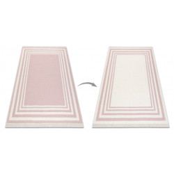 Dywan TWIN 22990 Ramka bawełna, dwustronny, Ekologiczny frędzle - różowy / krem 200x290cm