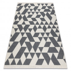 Dywan TWIN 22992 Geometryczny, bawełna, dwustronny Ekologiczny frędzle - antracyt / krem 200x290cm
