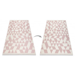 Dywan TWIN 22992 Geometryczny, bawełna, dwustronny Ekologiczny frędzle - różowy / krem 180x270cm Dywan TWIN 22992 Geometryczny, bawełna, dwustronny Ekologiczny frędzle - różowy / krem 180x270cm