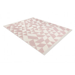 Dywan TWIN 22992 Geometryczny, bawełna, dwustronny Ekologiczny frędzle - różowy / krem 180x270cm Dywan TWIN 22992 Geometryczny, bawełna, dwustronny Ekologiczny frędzle - różowy / krem 180x270cm