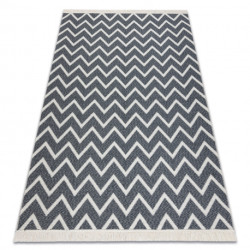 Dywan TWIN 23002 Zygzak, bawełna, dwustronny Ekologiczny frędzle - antracyt / krem 60x90cm