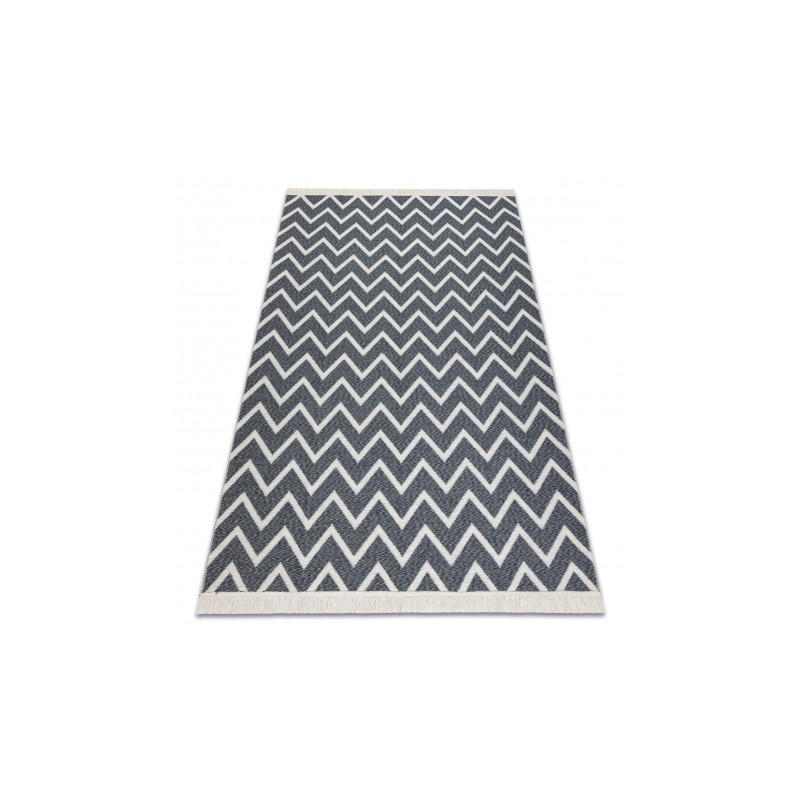 Dywan TWIN 23002 Zygzak, bawełna, dwustronny Ekologiczny frędzle - antracyt / krem 60x90cm Dywan TWIN 23002 Zygzak, bawełna, dwustronny Ekologiczny frędzle - antracyt / krem 60x90cm
