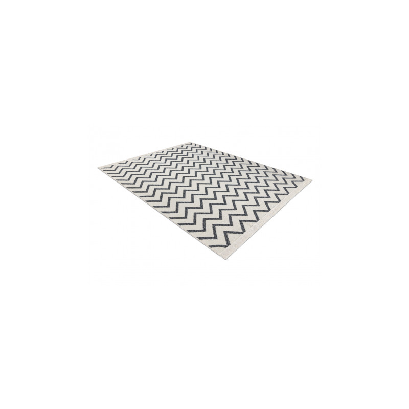 Dywan TWIN 23002 Zygzak, bawełna, dwustronny Ekologiczny frędzle - antracyt / krem 60x90cm Dywan TWIN 23002 Zygzak, bawełna, dwustronny Ekologiczny frędzle - antracyt / krem 60x90cm
