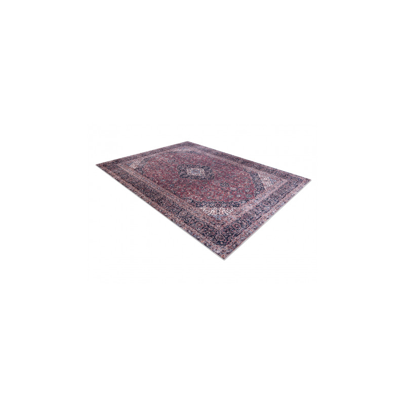 Dywan do prania ANDRE 2288 Orientalny vintage, antypoślizgowy - bordo / szary 80x150cm
