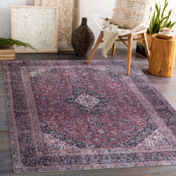 Dywan do prania ANDRE 2288 Orientalny vintage, antypoślizgowy - bordo / szary 120x170cm