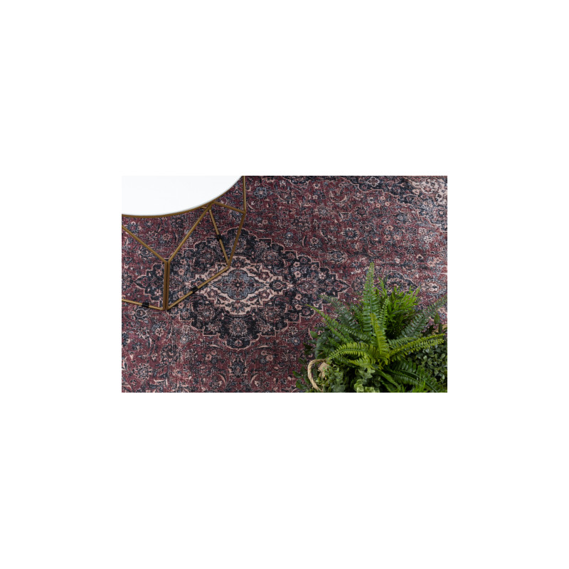 Dywan do prania ANDRE 2288 Orientalny vintage, antypoślizgowy - bordo / szary 120x170cm