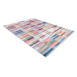 Dywan do prania ANDRE 2295 Paski, pasy antypoślizgowy - różowy / niebieski 160x220cm
