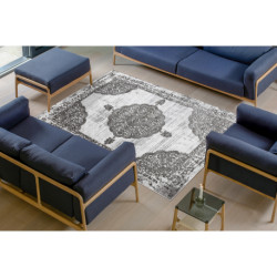 Dywan LIRA E1468 Rozeta, strukturalny, nowoczesny, glamour - szary 160x220cm