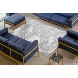 Dywan LIRA E1482 Liście strukturalny, nowoczesny, glamour - szary 200x290cm