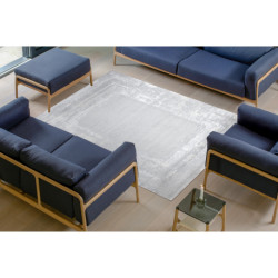 Dywan LIRA G6699 Ramka, strukturalny, nowoczesny, glamour - szary  80x150cm