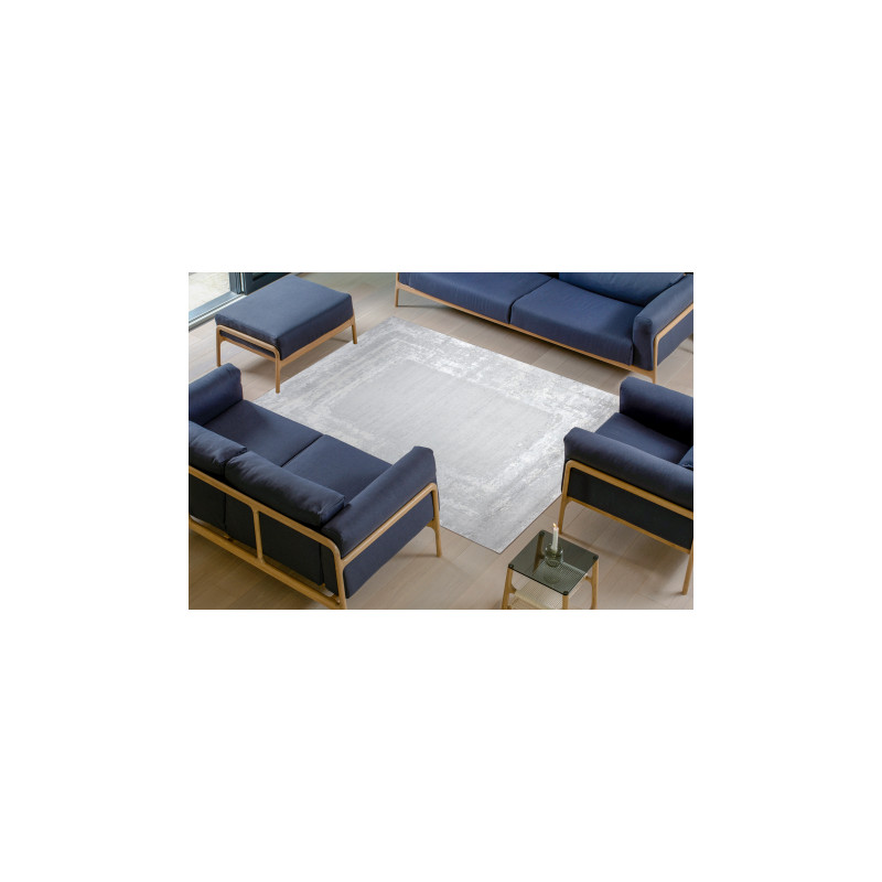 Dywan LIRA G6699 Ramka, strukturalny, nowoczesny, glamour - szary  80x150cm
