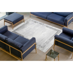 Dywan LIRA E1473 Ramka, grecki vintage strukturalny, nowoczesny, glamour - szary  160x220cm