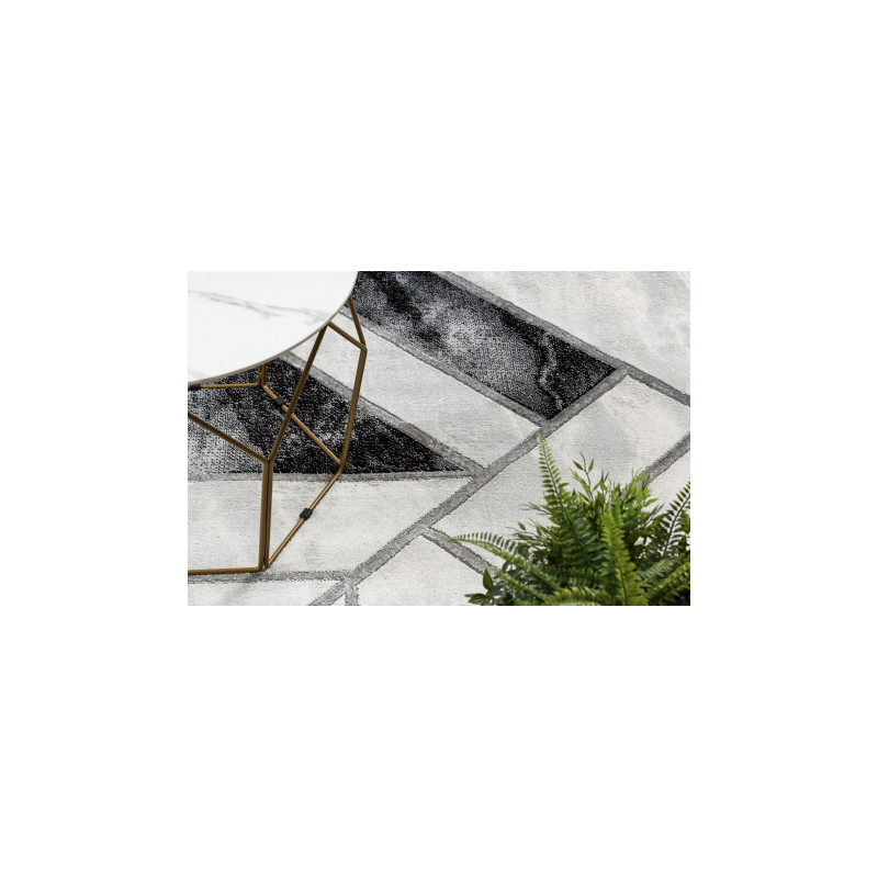 Dywan EMERALD ekskluzywny 81953 glamour, stylowy marmur, geometryczny czarny / srebrny  120x170cm