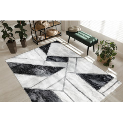 Dywan EMERALD ekskluzywny 81953 glamour, stylowy marmur, geometryczny czarny / srebrny  240x330cm