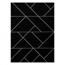 Dywan EMERALD ekskluzywny 7543 glamour, stylowy geometryczny czarny / srebrny 80x150cm