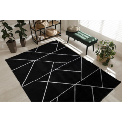 Dywan EMERALD ekskluzywny 7543 glamour, stylowy geometryczny czarny / srebrny 120x170cm Dywan EMERALD ekskluzywny 7543 glamour, stylowy geometryczny czarny / srebrny 120x170cm