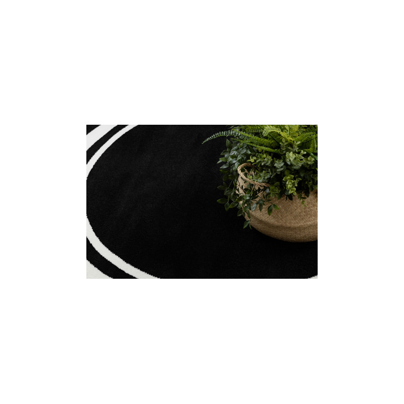 Dywan HAMPTON Border koło ramka czarny koło 120cm Dywan HAMPTON Border koło ramka czarny koło 120cm