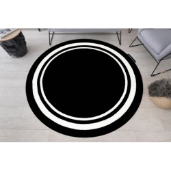 Dywan HAMPTON Border koło ramka czarny koło 140cm