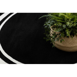 Dywan HAMPTON Border koło ramka czarny koło 200cm Dywan HAMPTON Border koło ramka czarny koło 200cm
